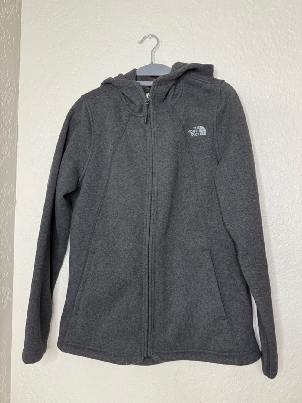 The North Face Women's Hooded Full-Zip Fleece Jacket - Charcoal Gray